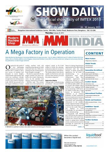 A Mega Factory in Operation - Indian Machine Tool Manufacturers ...