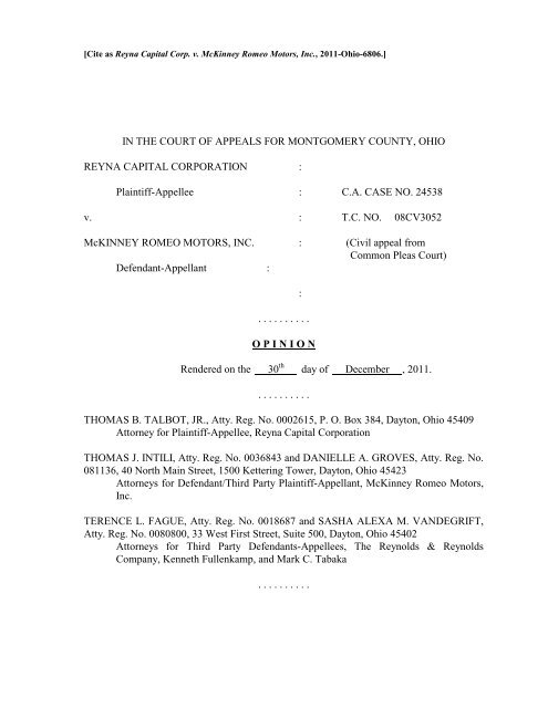 Reyna Capital Corp. v. McKinney Romeo Motors, Inc.