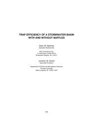 trap efficiency of a stormwater basin with and without baffles