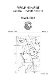 Porcupine Newsletter - No. 16 November 2004 - Porcupine Marine ...