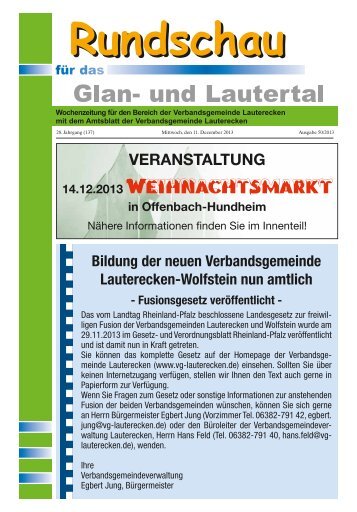 Amtsblatt KW 50 - Verbandsgemeinde Lauterecken
