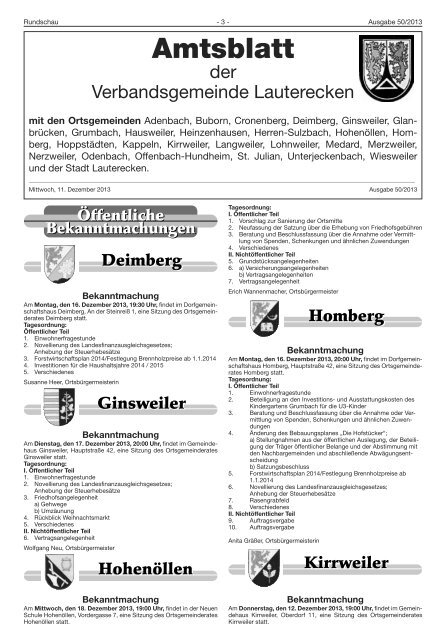 Amtsblatt KW 50 - Verbandsgemeinde Lauterecken