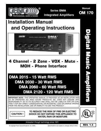 digital music amplifiers - Paso Sound Products