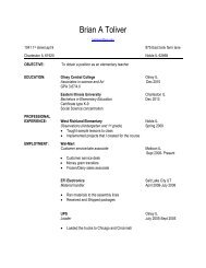 Resume - Eastern Illinois University