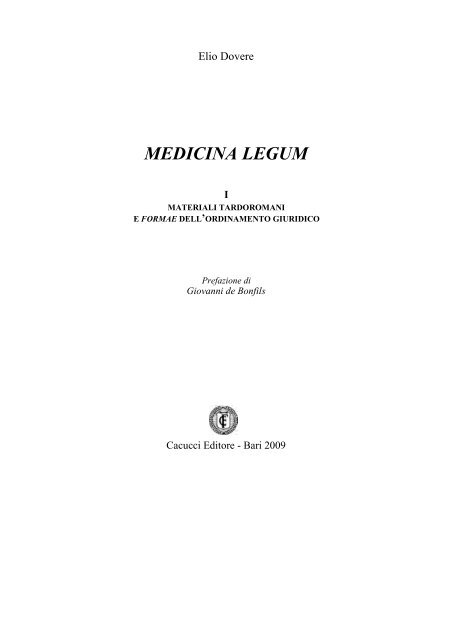 medicina legum - Studitardoantichi.org