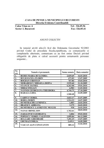 Alti_Debitori - Casa de Pensii a Municipiului Bucuresti