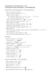 Principali formule finanziarie e probabilistiche