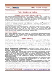 IPO Sales Memo - Fortis Healthcare Limited 2 - Finapolis