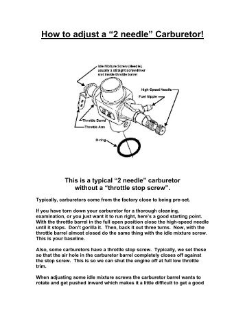 How to Adjust a Two-Needle Carburetor - NacAeromodelers