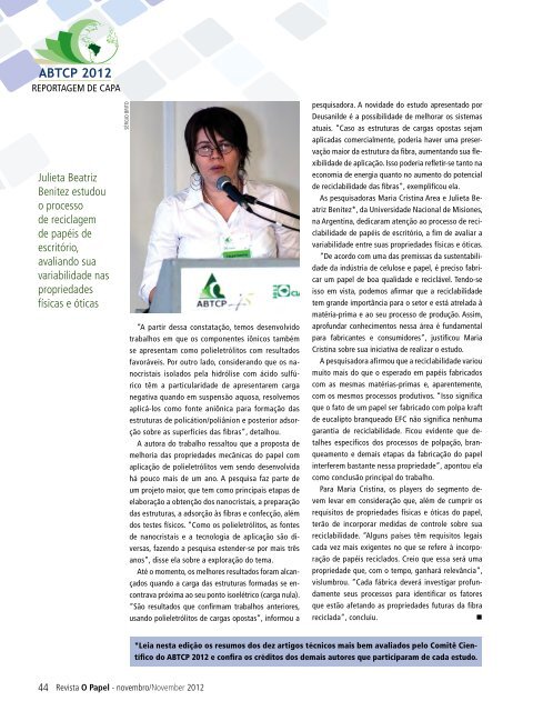 ABTCP 2012 - Revista O Papel