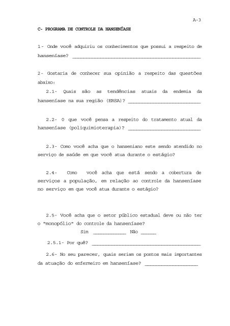 A-1 ANEXO 1 - QUESTIONÃRIO PARA OS DOCENTES A ...