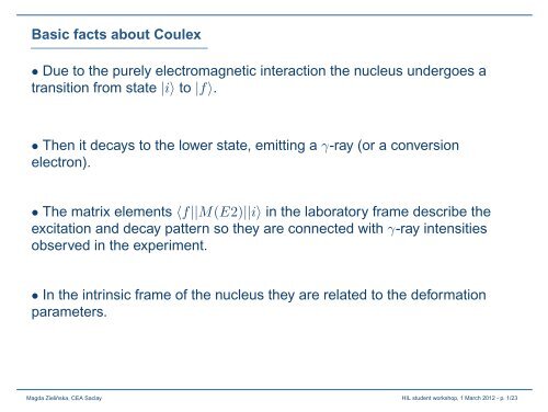 Coulomb excitation