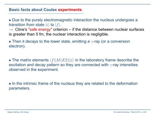 Coulomb excitation