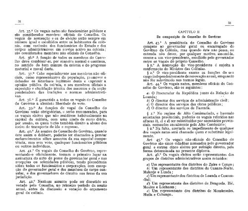 Carta orgÃ¢nica da colÃ³nia de Angola, Luanda - O Governo dos Outros