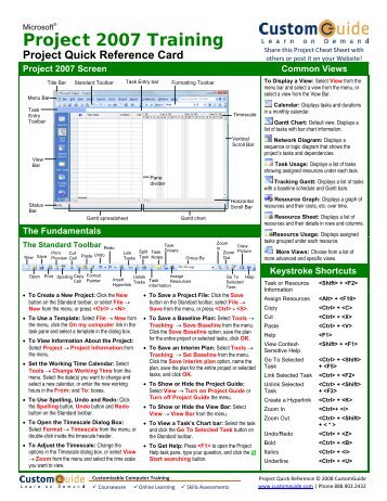 Microsoft Project 2007 Quick Guide - Wilkes Portal