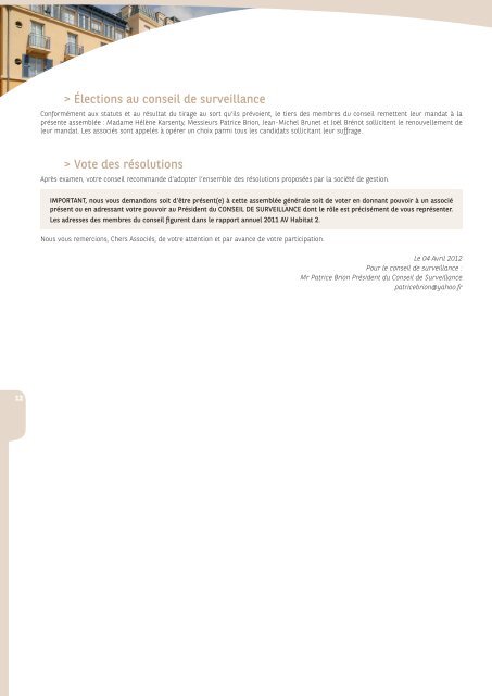 Rapport annuel - AV Habitat 2 - 2011 - BNP Paribas REIM