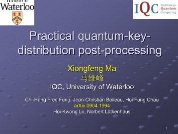 Practical quantum-key- distribution post-processing