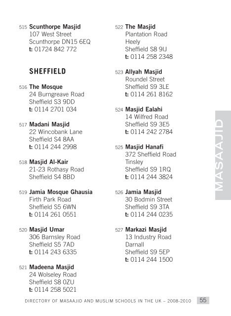 Masaajid & Muslim Schools - ALBIRR FOUNDATION UK