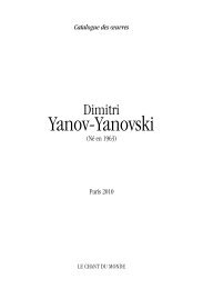 Catalogue Yanov-Yanovsky - Le Chant Du Monde