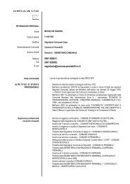 Curriculum vitae ed emolumenti Segretario Comunale - Comune di ...