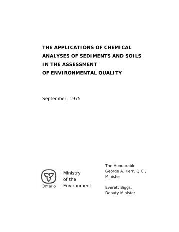 The Applications of Chemical Analyses of Sediments and Soils in ...