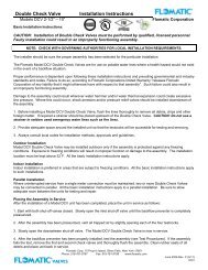 Double Check Valve Installation Instructions - Flomatic Corporation