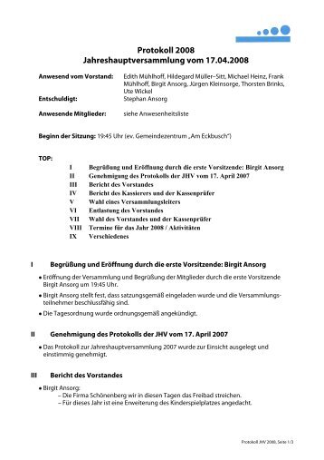 Protokoll 04/2000 - Freibad Eckbusch