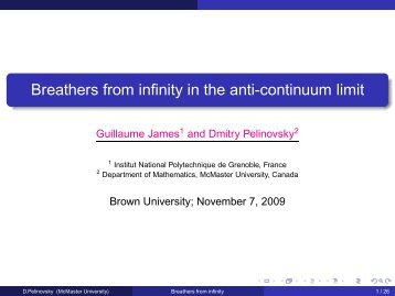 Breathers from infinity in the anti-continuum limit - Dmitry Pelinovsky