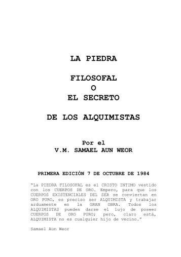 La Piedra Filosofal o El Secreto de los Alquimistas - gnosis