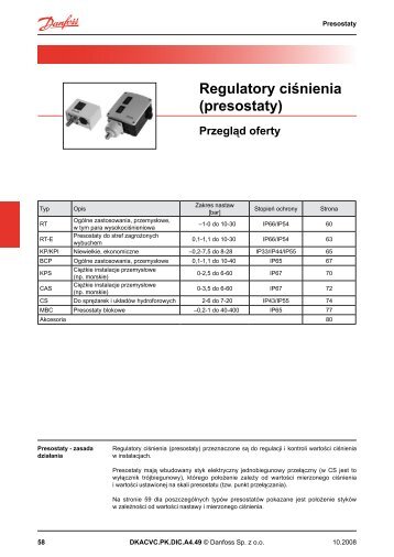 Regulatory ciśnienia (presostaty) - hapka