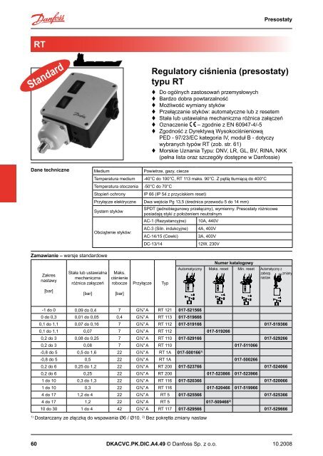 Regulatory ciśnienia (presostaty) - hapka