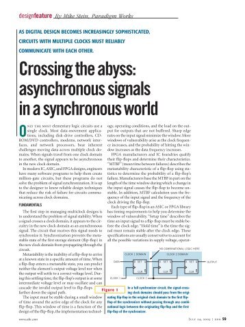 Crossing the abyss: asynchronous signals in a synchronous world