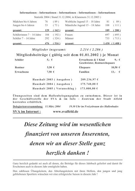 Werbung - SV Alfeld