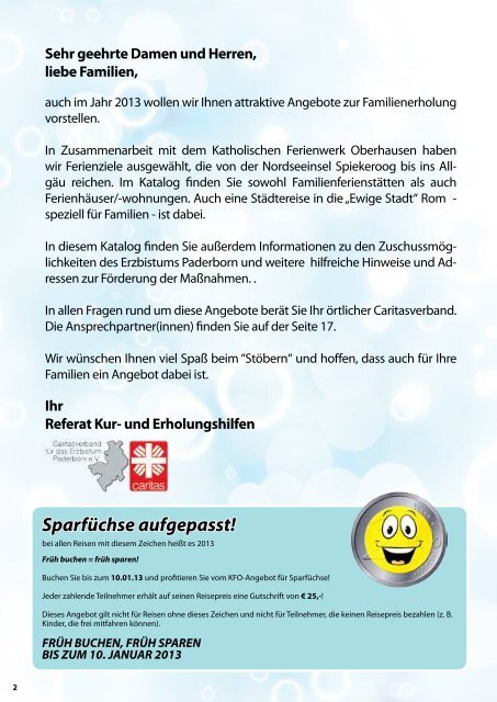 Familienurlaub - Pastorale Informationen