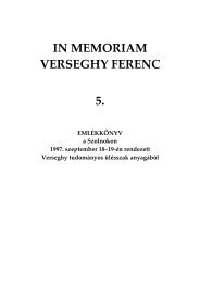 in memoriam verseghy ferenc 5. - Verseghy Ferenc Elektronikus ...