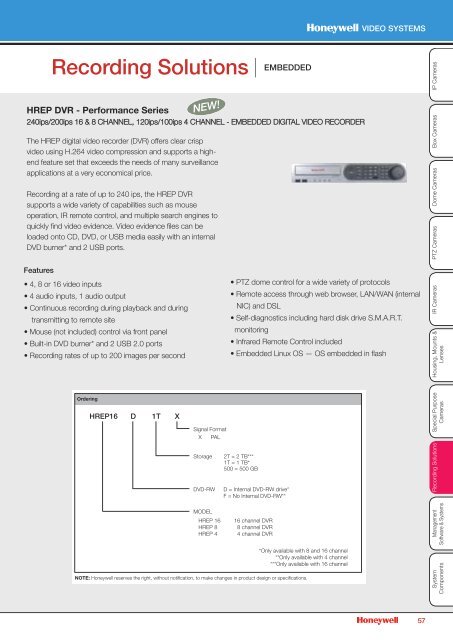 L_HVSR09CT_D 09 Video Catalog - Honeywell Security