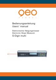 Bedienungsanleitung - geo-FENNEL GmbH