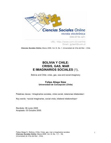 BOLIVIA Y CHILE: CRISIS, GAS, MAR E IMAGINARIOS SOCIALES (1).