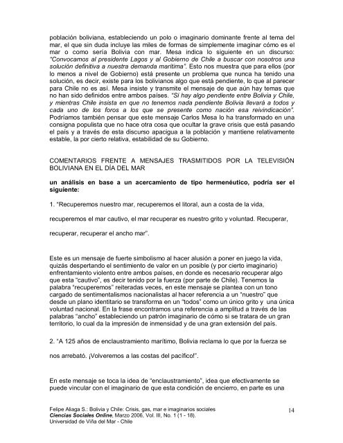 BOLIVIA Y CHILE: CRISIS, GAS, MAR E IMAGINARIOS SOCIALES (1).