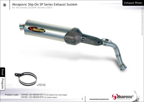 Honda CB 600F Hornet (2005) Slip-On SP Series ... - Akrapovic