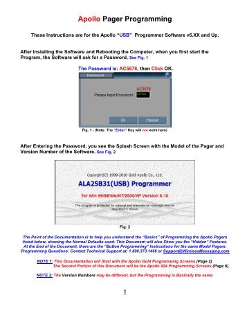 Apollo Pager Programming