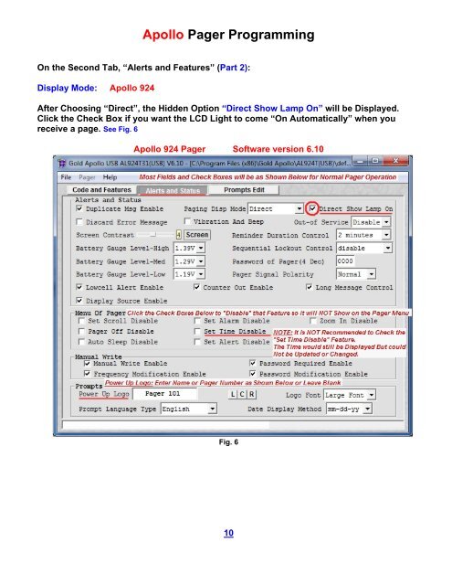 Apollo Pager Programming