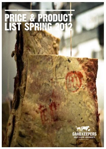 PRICE & PRODUCT LIST SPRING 2012 - Gamekeepers