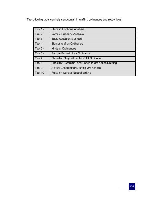 Local Legislators' Toolkit - The Sangguniang Panlalawigan ng ...