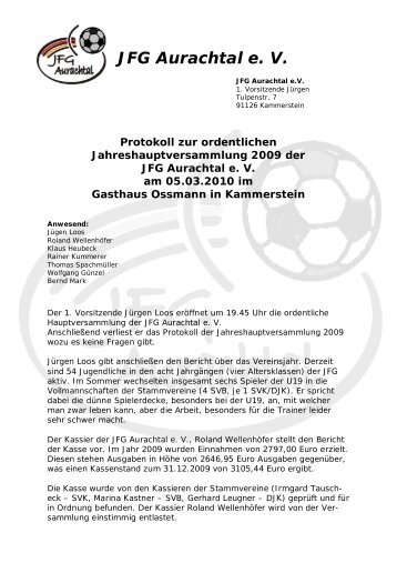JFG Aurachtal e. V. - SV Barthelmesaurach eV
