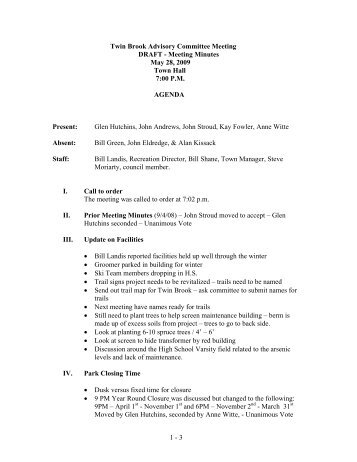 Twin Brook Advisory Committee Meeting DRAFT - Meeting Minutes ...