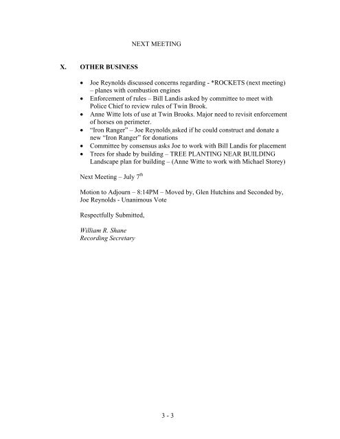 Twin Brook Advisory Committee Meeting DRAFT - Meeting Minutes ...