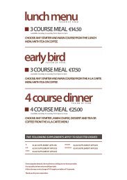 early bird 4 course dinner lunch menu - Chocolat Restaurant in ...