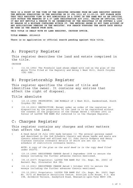 A Property Register B Proprietorship Register C Charges Register a-property-register-b-proprietorship-register-c-charges-register