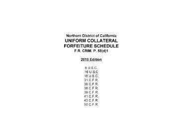 uniform collateral forfeiture schedule - United States District Court ...